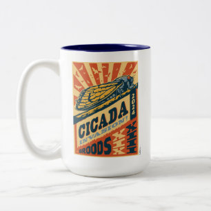 Cicada Invasion 2024 Letter Press Two-Tone Coffee Mug