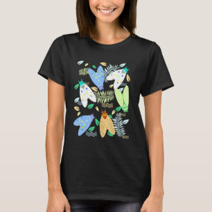 Cicada Pastel Leaves Swarm Brood Insect Nature Sty T-Shirt