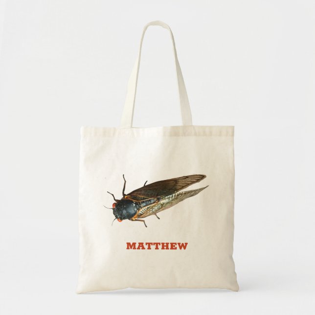 Cicada Photo Insect Graphic Personalised Tote Bag (Front)