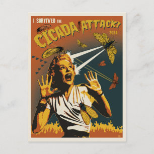 Cicada Screaming Lady 2024 Postcard