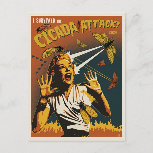 Cicada Screaming Lady 2024 Postcard (Front)