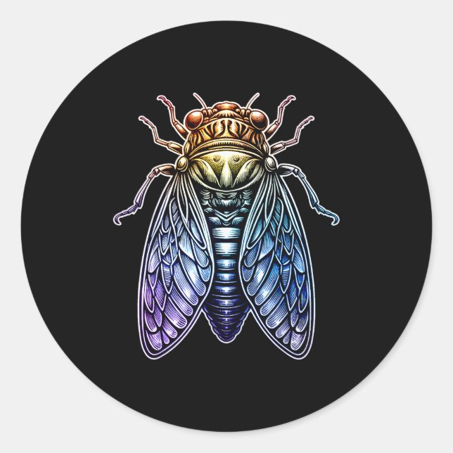 Cicada Shirt Insect Great Eastern Brood X Cicadas  Classic Round Sticker (Front)