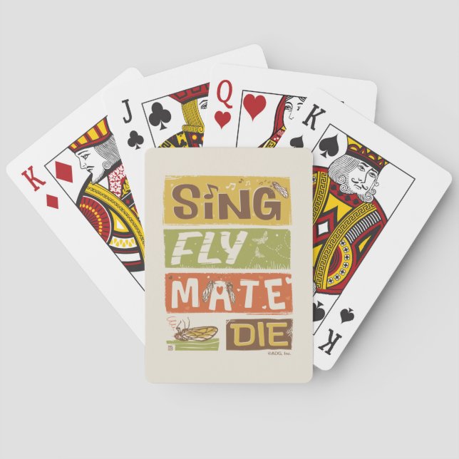 Cicada Sing Fly Mate Die Playing Cards (Back)