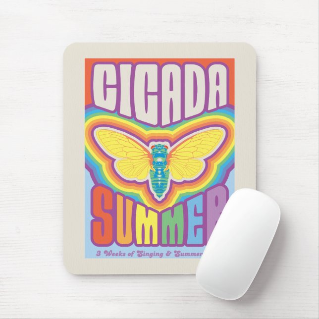 Cicada Summer Love Mouse Mat (With Mouse)