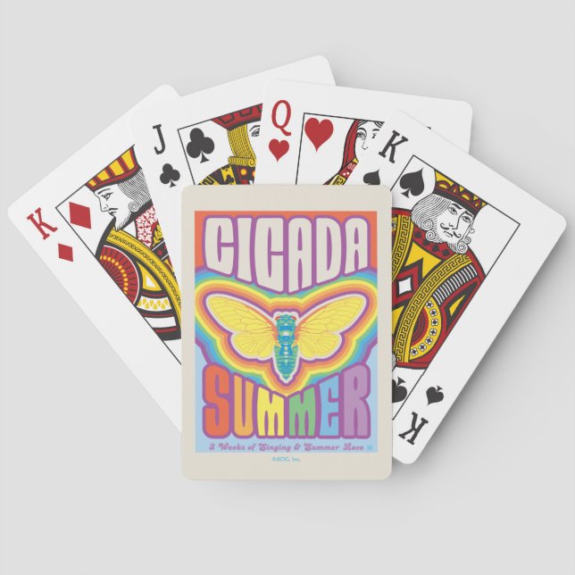 Cicada Summer Love Playing Cards (Back)