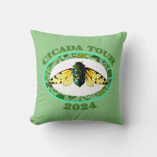 Cicada Tour 2024 Insect Lover Broods XIII and XIX Cushion