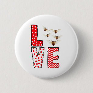 Cicada Valentines Day Love Valentine Cute Hearts  6 Cm Round Badge