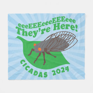 Cicadas 2024 They're Here Fleece Blanket