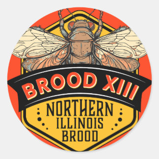 Cicadas Brood XIII Northern Illinois Brood Classic Round Sticker