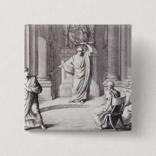 Cicero Denouncing Catiline 15 Cm Square Badge