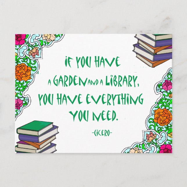 Cicero - If you have a garden and library.. Postcard (Front)