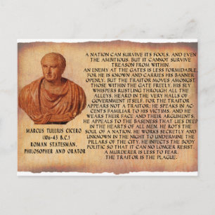 CICERO QUOTE - NATION CANNOT SURVIVE TREASON POSTCARD