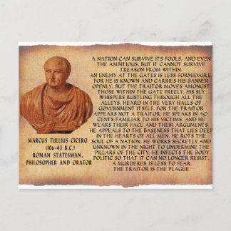 CICERO QUOTE - NATION CANNOT SURVIVE TREASON POSTCARD