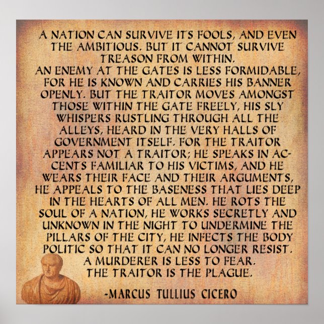 CICERO QUOTE - NATION CANNOT SURVIVE TREASON POSTER (Front)