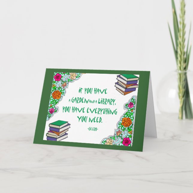 Cicero's quote on libraries card (Front)
