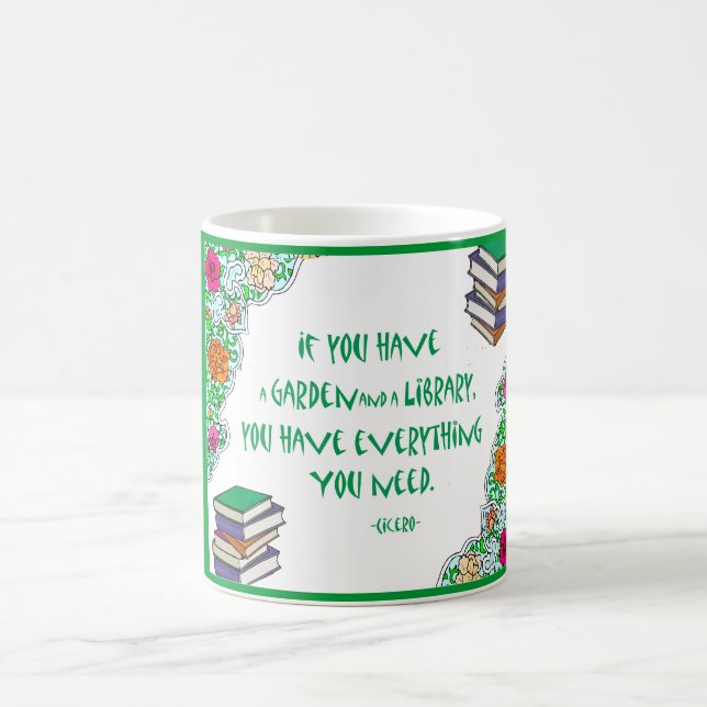 Cicero's quote on libraries coffee mug (Center)