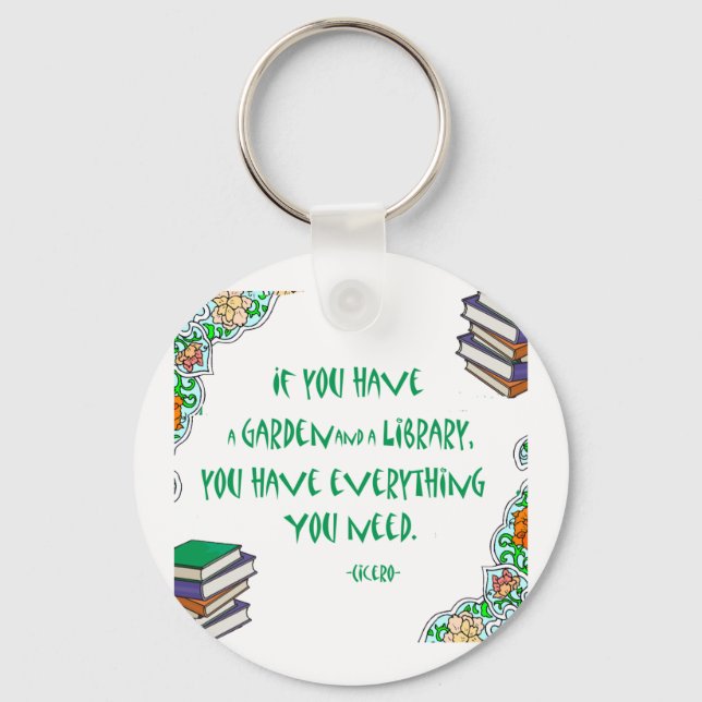 Cicero's quote on libraries key ring (Front)
