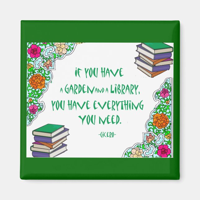 Cicero's quote on libraries magnet (Front)