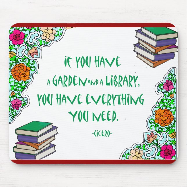 Cicero's quote on libraries mouse mat (Front)