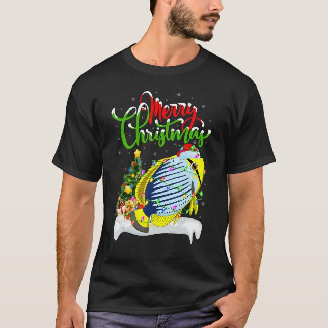 Cichlid Fish   Xmas Decorations Santa Cichlid Chri T-Shirt (Front)