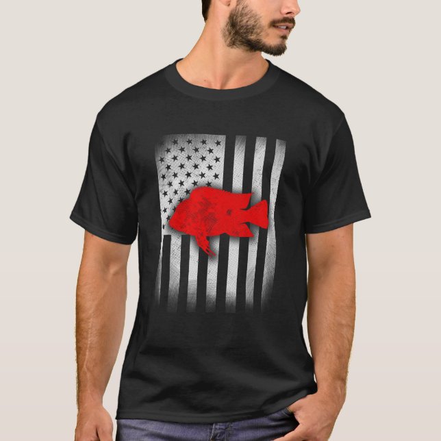 cichlid shirt US Flag (Front)