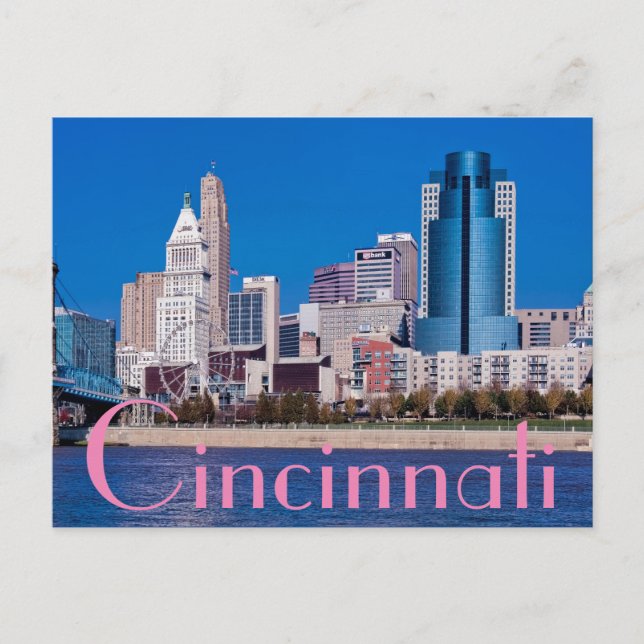 Cicinnati , Ohio, The Queen City Postcard (Front)
