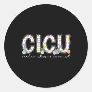 Cicu Nurse Easter Cardiac Intensive Care Nurse Egg Classic Round Sticker