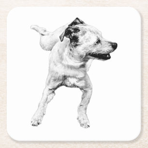 Cider Table, Cheerful Pivot Square Paper Coaster