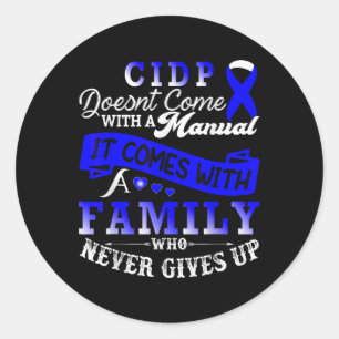 Cidp Awareness Family Support Blue Ribbon  Classic Round Sticker