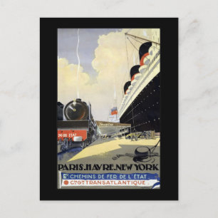 Cie Gle Transatlantique Paris Havre New York Postcard
