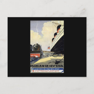 Cie Gle Transatlantique Paris Havre New York Postcard