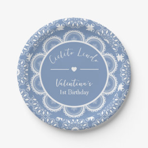 Cielito Lindo 1st Birthday Blue  Paper Plate