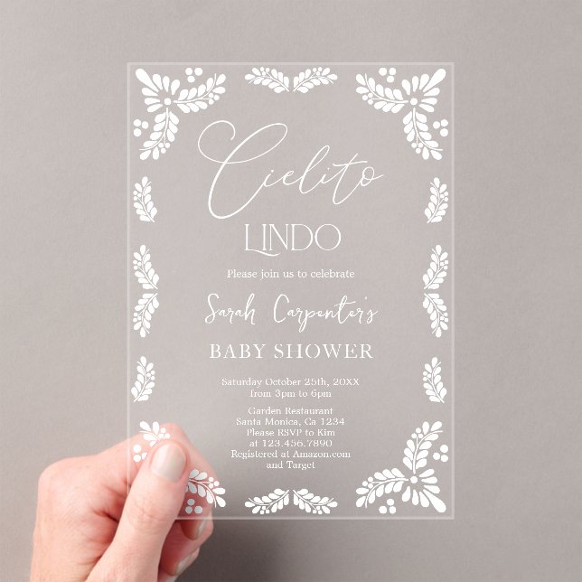 Cielito Lindo Baby Shower  Acrylic Invitations (Insitu (Handheld))