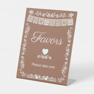 Cielito Lindo Baby Shower Favors Terracotta Pedestal Sign