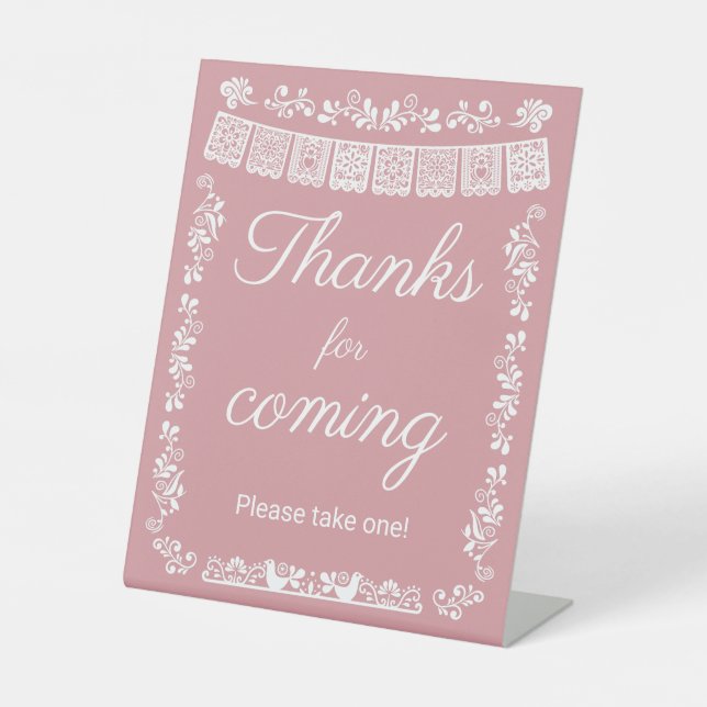 Cielito Lindo Baby Shower Thanks for coming Pedestal Sign (Front)