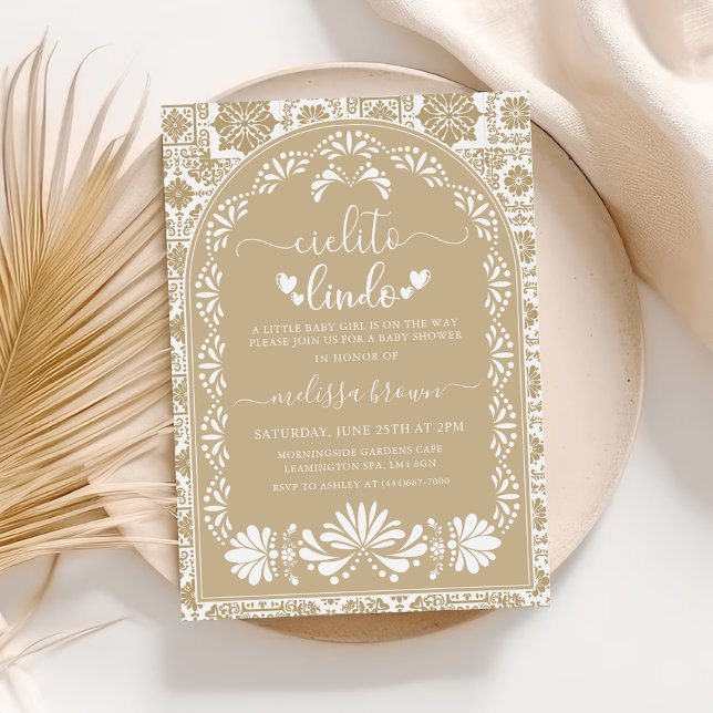 Cielito lindo beige Mexican baby shower Invitation (Creator Uploaded)