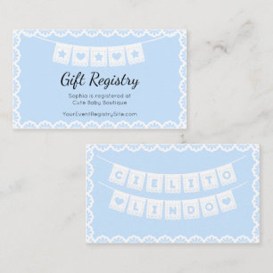 Cielito Lindo Blue Baby Shower Gift Registry Enclosure Card
