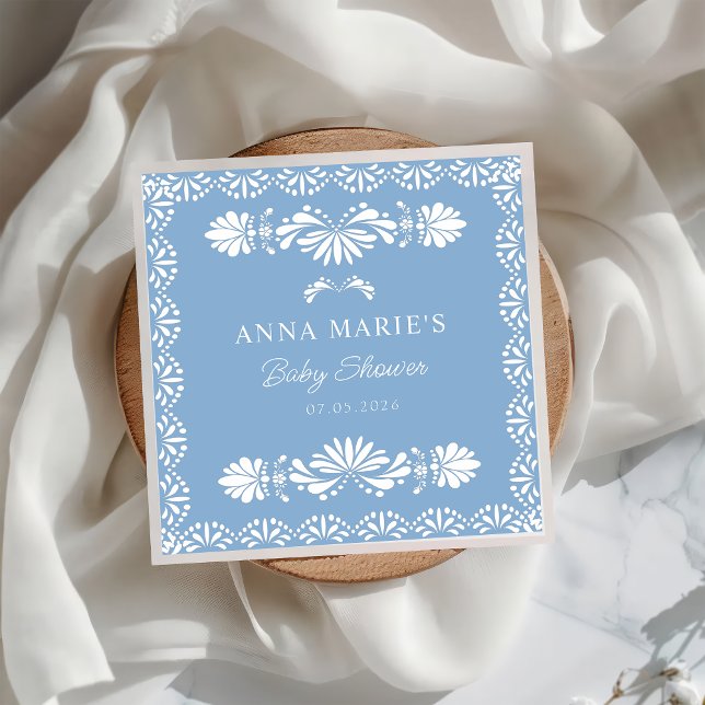 Cielito Lindo Blue Mexican baby shower Napkin (Creator Uploaded)