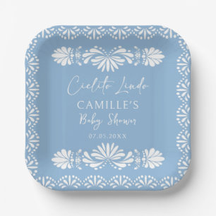 Cielito lindo Blue Mexican Baby Shower Paper Plate