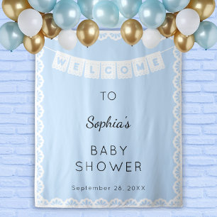 Cielito Lindo Blue Welcome Baby Shower Backdrop Tapestry