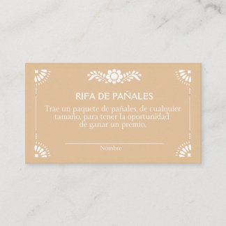 Cielito Lindo Brown Spanish Enclosure Raffle Card