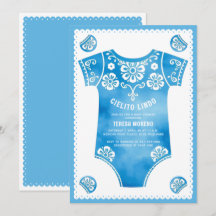Cielito Lindo cute blue bodysuit boy baby shower