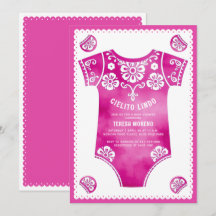 Cielito Lindo cute pink bodysuit girl baby shower