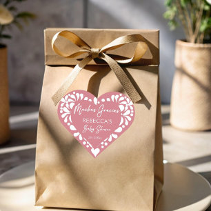 Cielito lindo dusty pink Mexican baby shower Heart Sticker