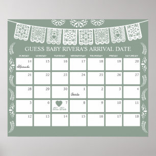 Cielito Lindo Guess the due Date calendar Poster