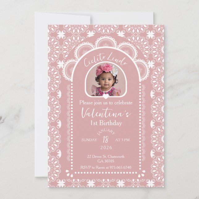 Cielito Lindo Invitation 1st Birthday With Photo (Front)