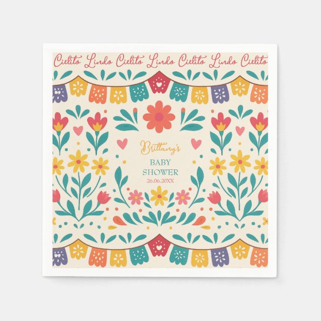 Cielito Lindo Mexican Baby Shower Fiesta Napkin (Front)
