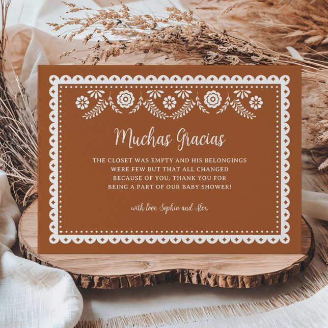 Cielito Lindo Mexican Baby Shower Muchas Gracias Thank You Card (Creator Uploaded)