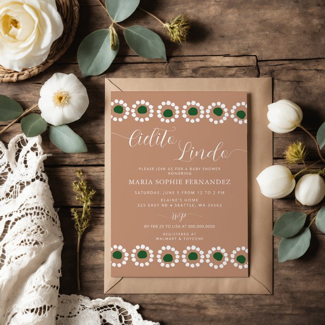 Cielito Lindo Mexican Barro Boho Baby Shower Invitation (Cielito Lindo Mexican Barro Boho Baby Shower Invitation)