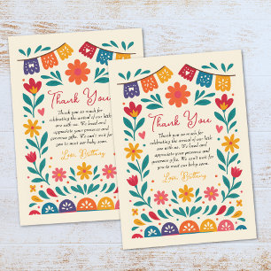 Cielito Lindo Mexican Colorful Baby Shower Thank You Card